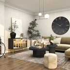 Meuble bas en bois avec façade miroir - Doré ou Noir - Roche River Decor